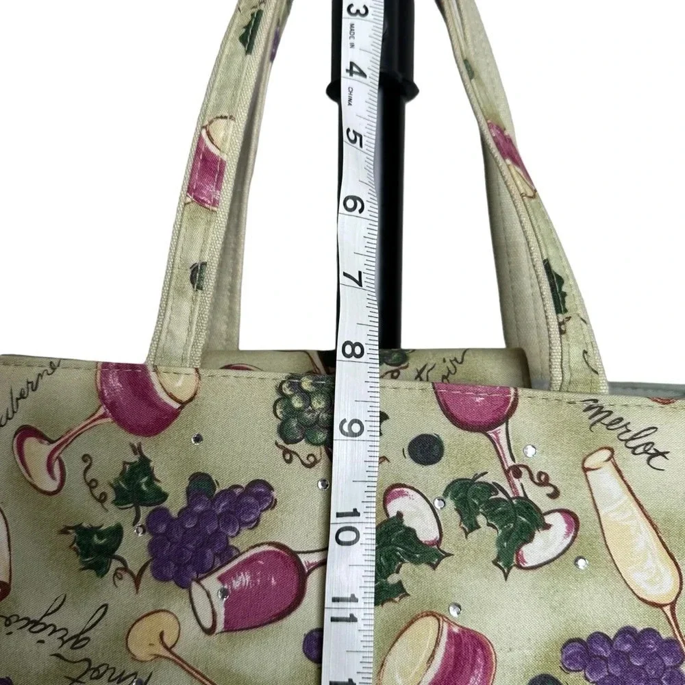 Y2K Wine Purse Shoulder Bag Green Embellished Rhinestone Mob Wife Tuscan Italy
